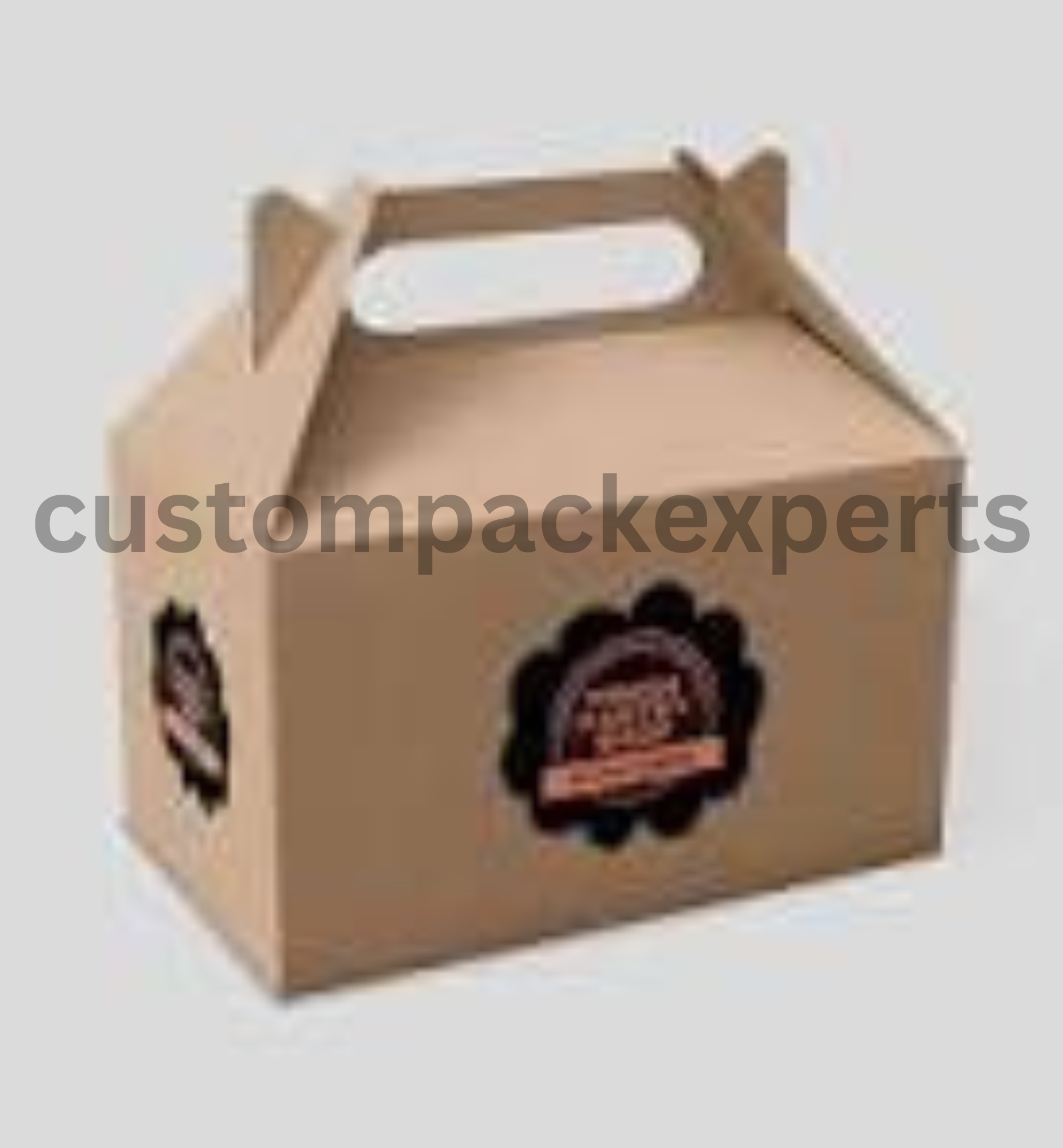 Custom printed gable box with handle for party wedding candy bakery and gift packaging